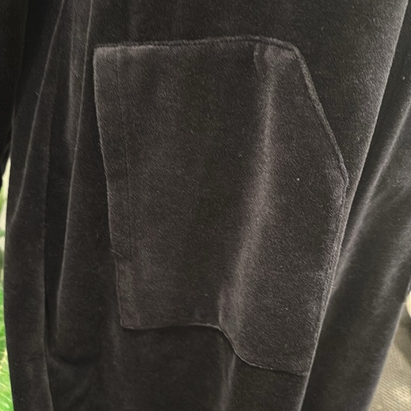 J. Jill Pure Jill Black Velour Long Sleeve Shift Dress with Pockets - Picture 4 of 10